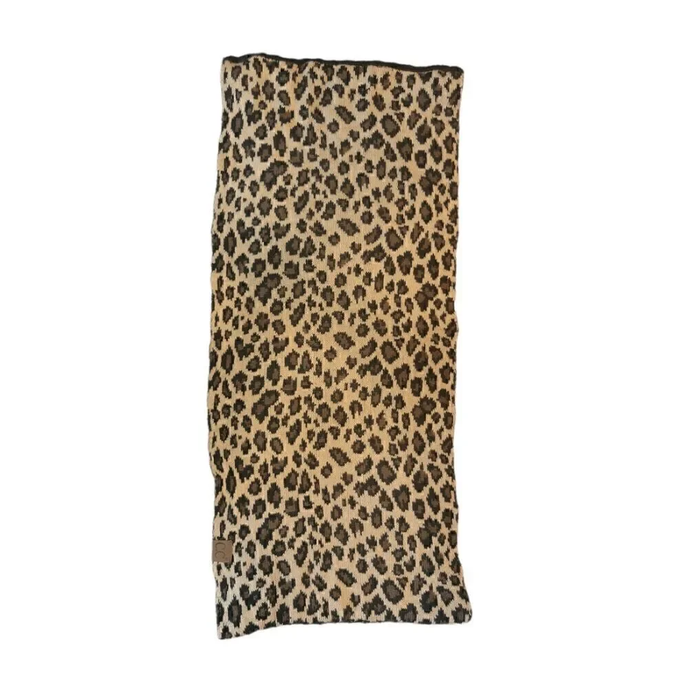 CC Brand Black Leopard Print Infinity Scarf